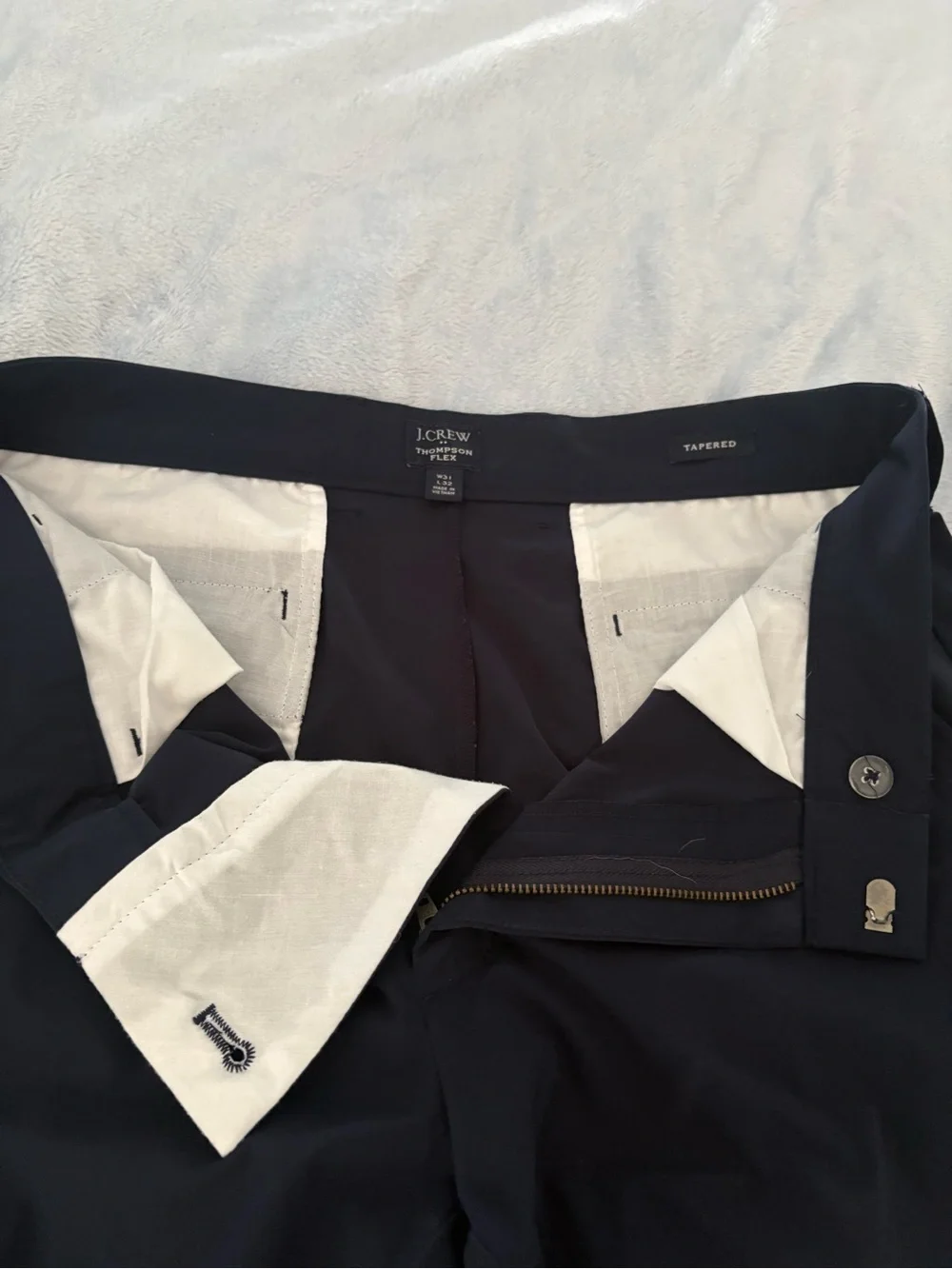 J. Crew Navy Straight-Leg Trousers